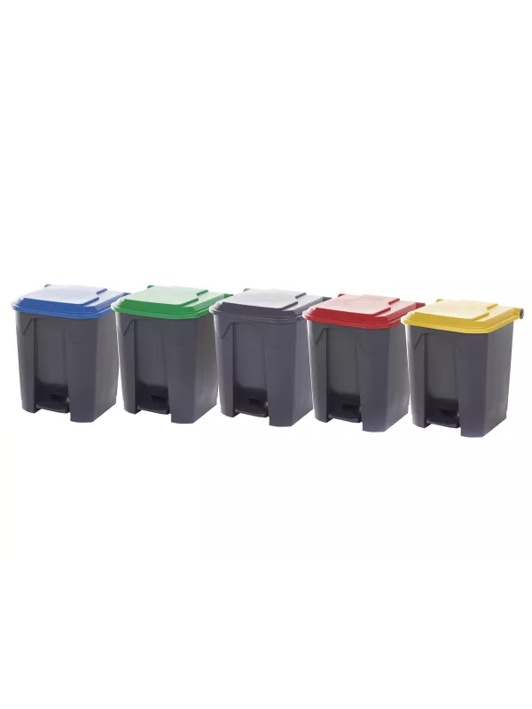GPC Non Contact Pedal Bin with Coloured Lids - 30 Litres